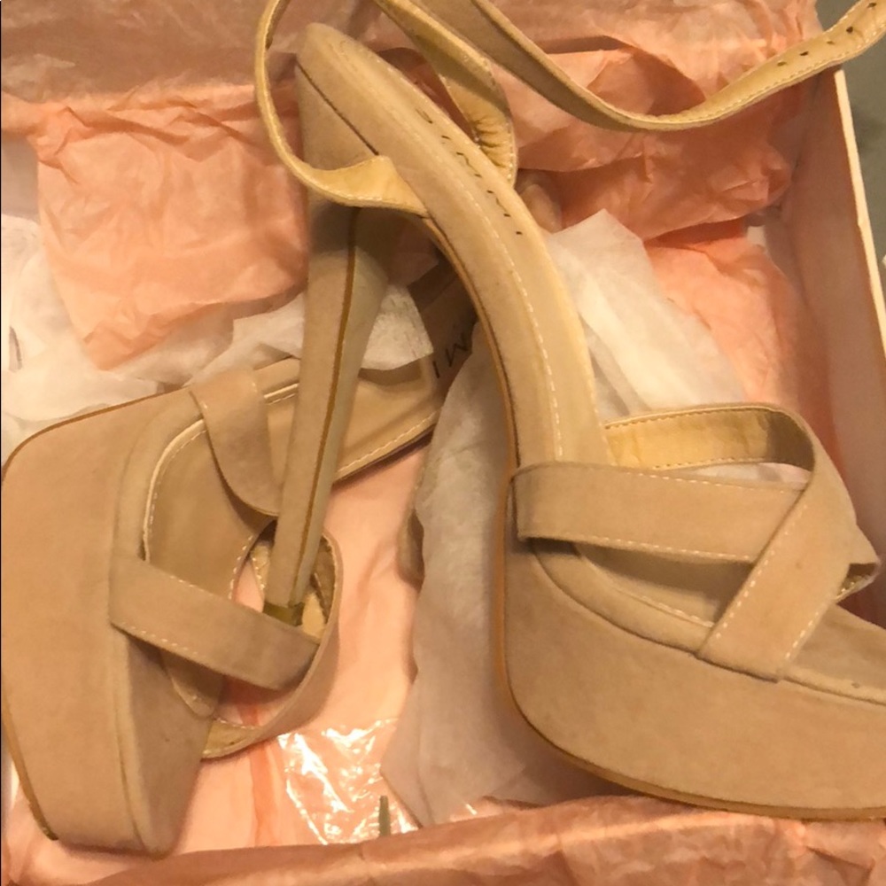 Nude suede sandal heels from simmi london